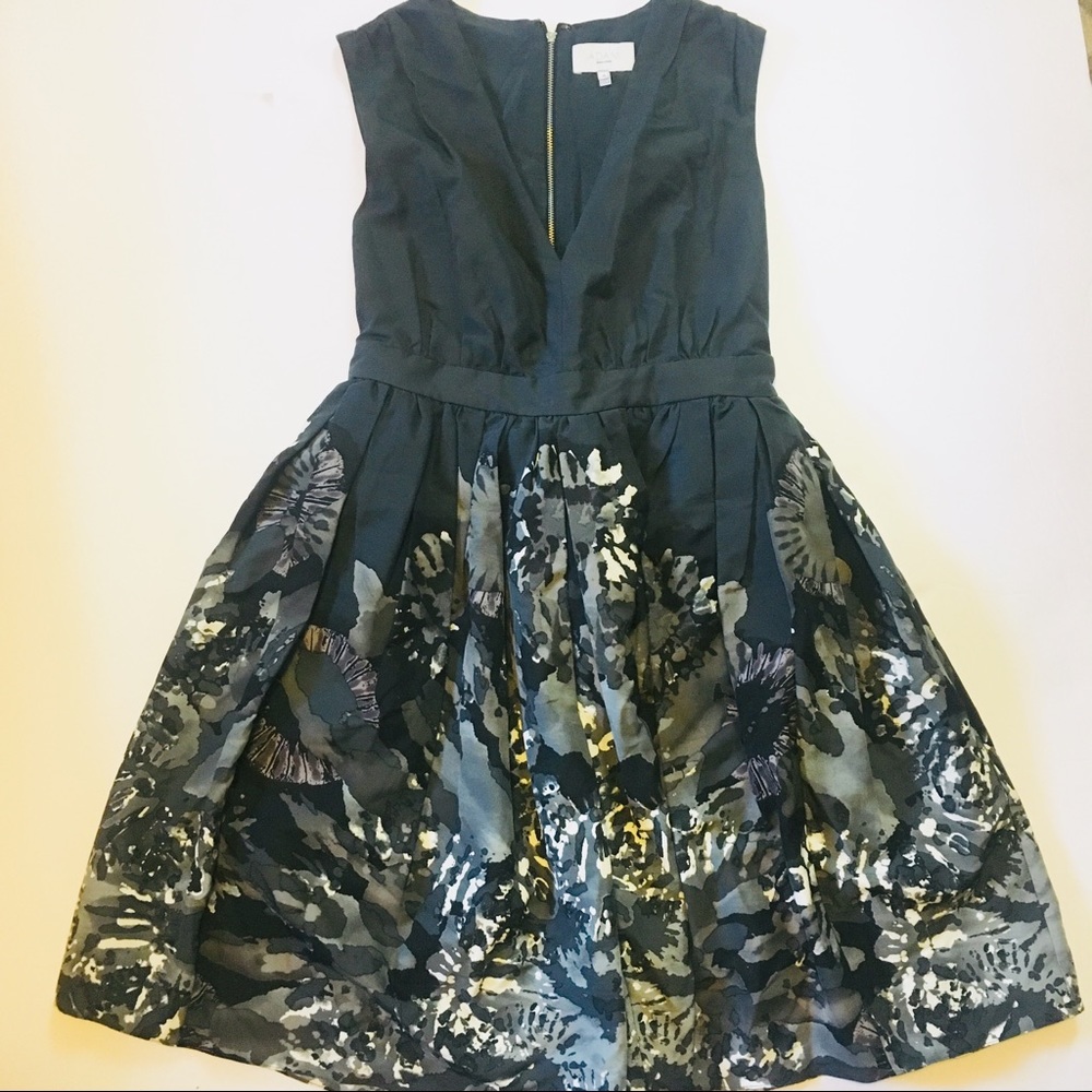 ADAM by Adam Lippes Grey Floral Sleeveless Dress 6